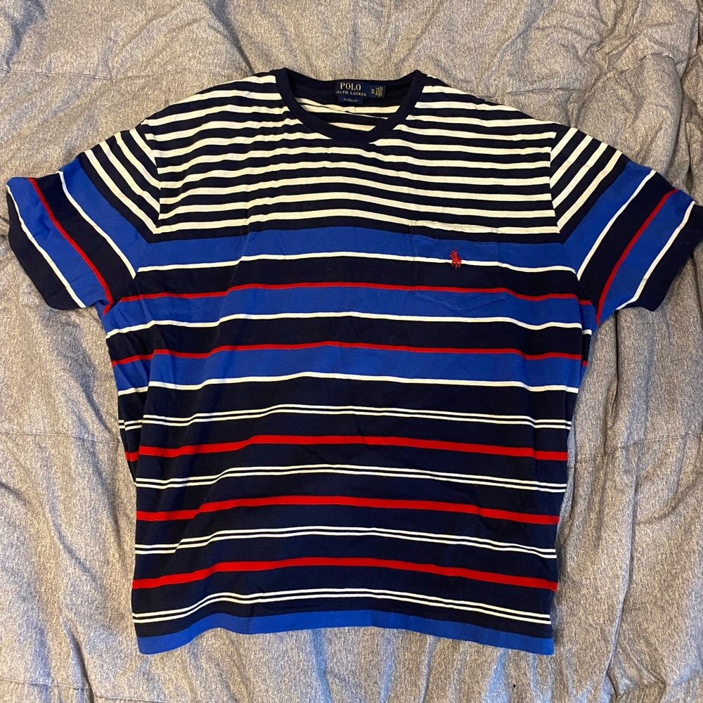 Polo Red White and Blue Striped T-Shirt